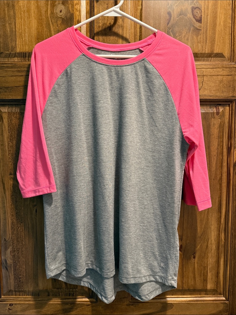 Danskin Now Gray Tee with Bright Pink Trim